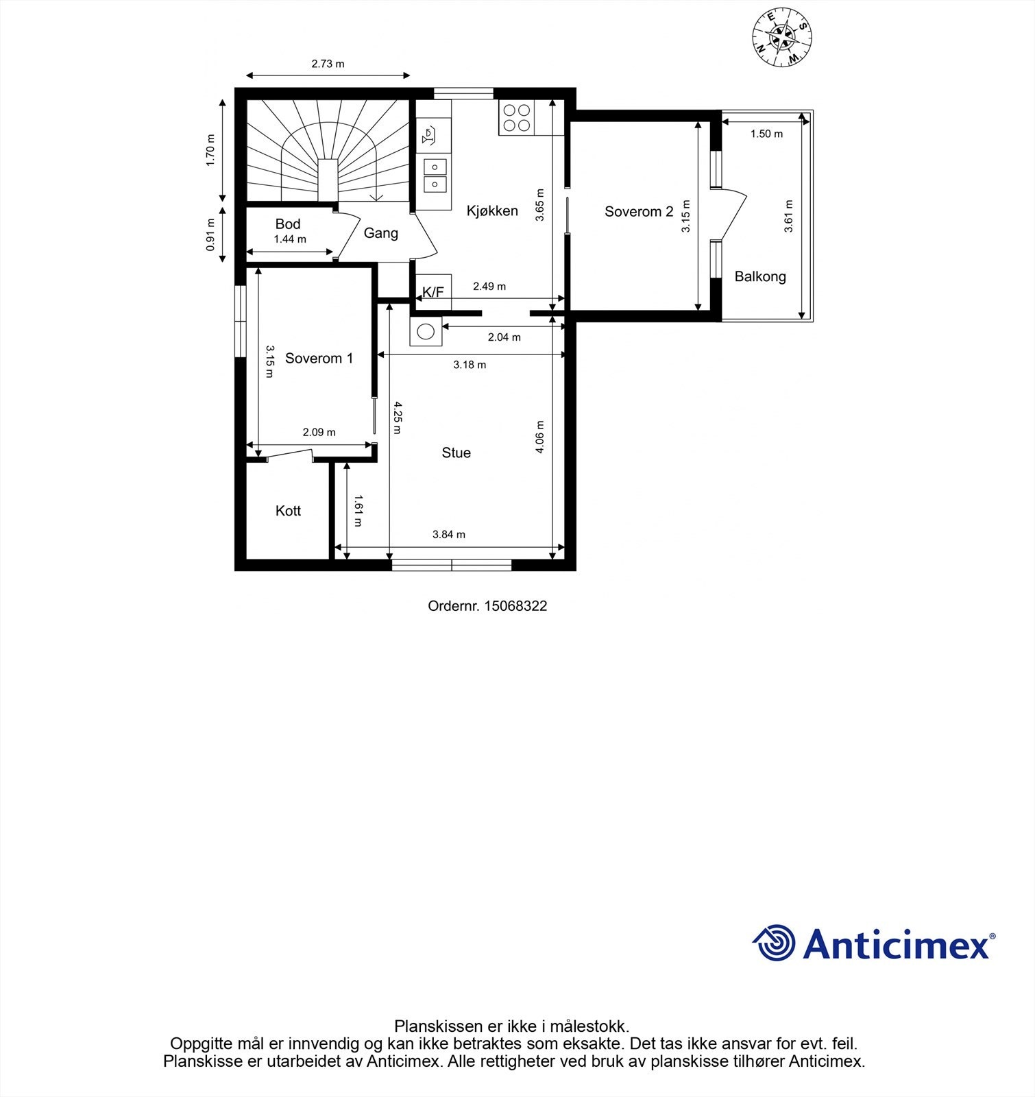 Plantegning - Enebolig - 2.etasje Galleribilde