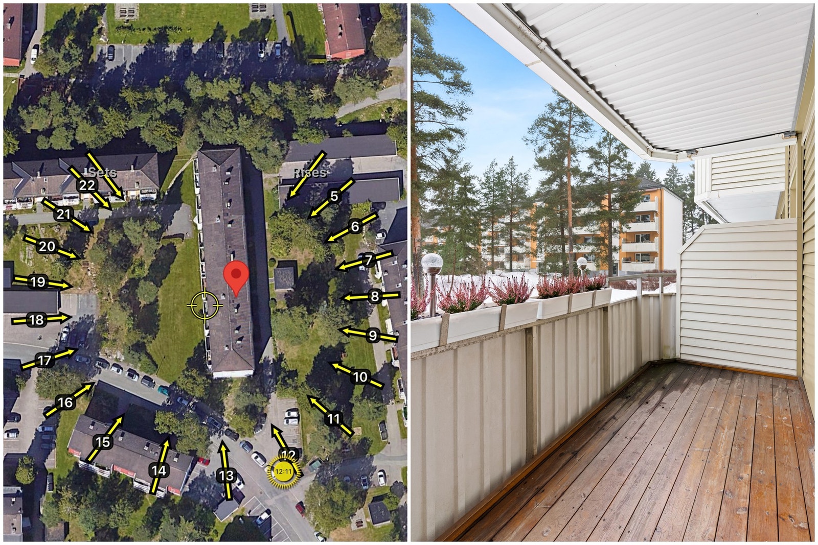 Den vestvendte beliggenheten sørger for meget gode solforhold på balkongen. Galleribilde