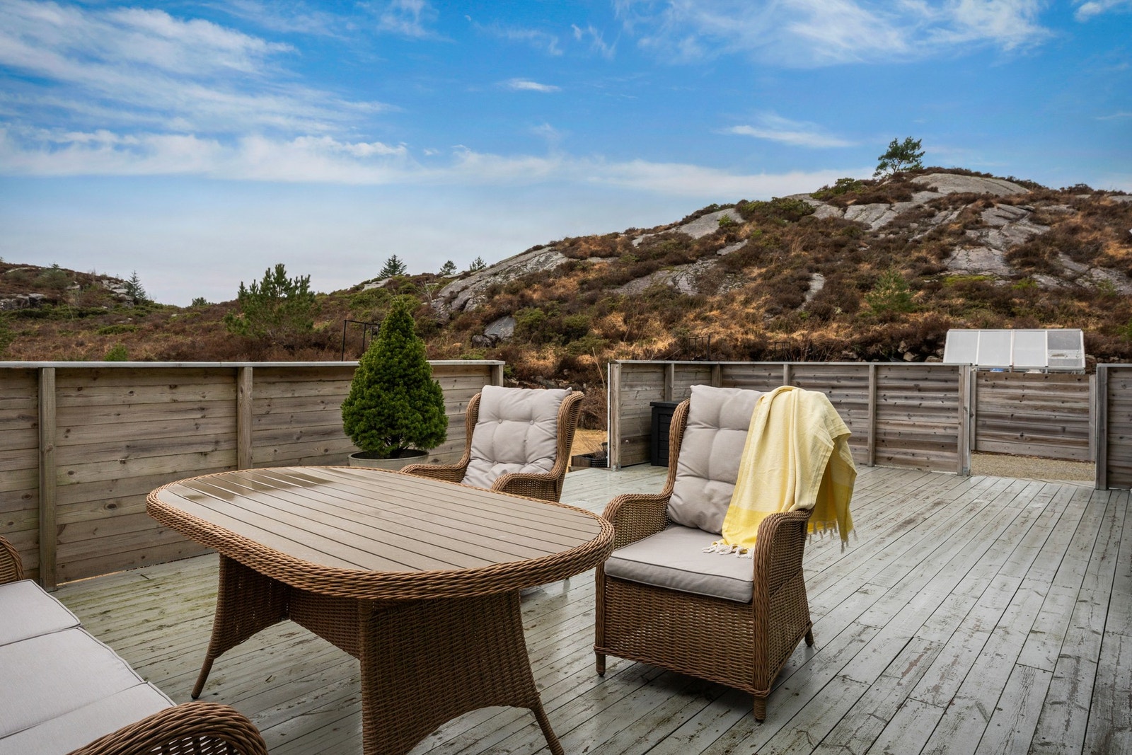 - Fra stuen er det direkte utgang til terrassen på 42,3 m² - Galleribilde