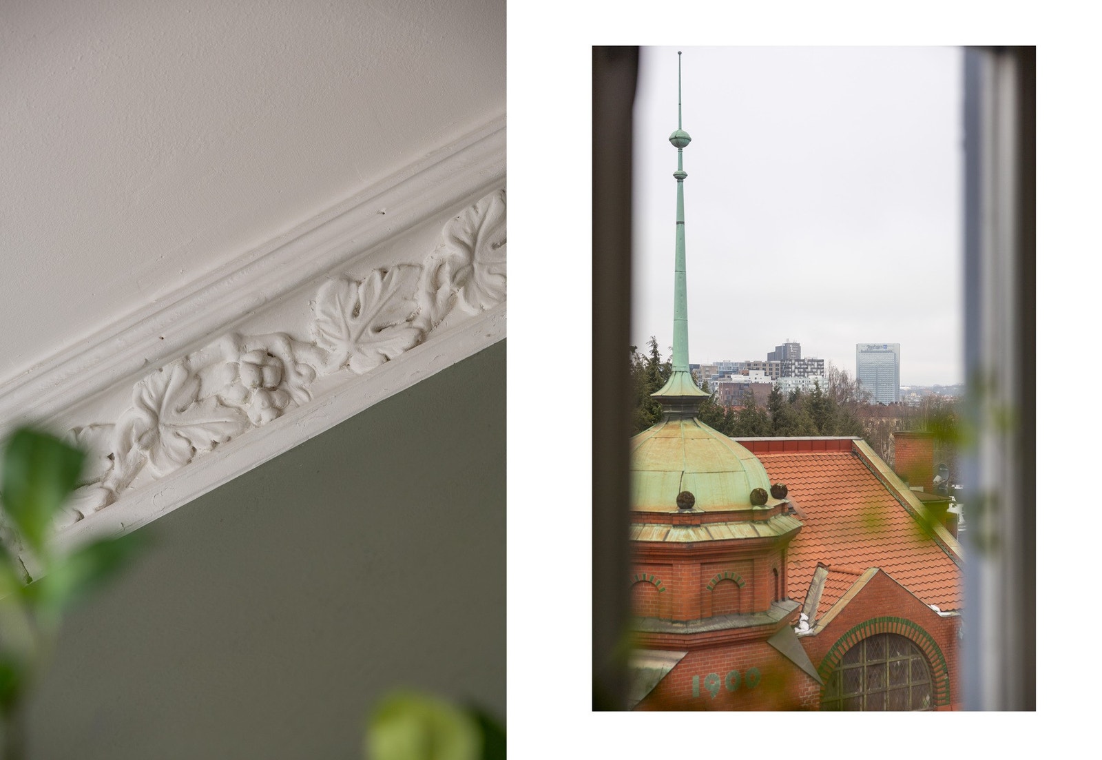 Klassiske detaljer kombineres med flott utsikt over byen fra kjøkkenvinduet. Galleribilde