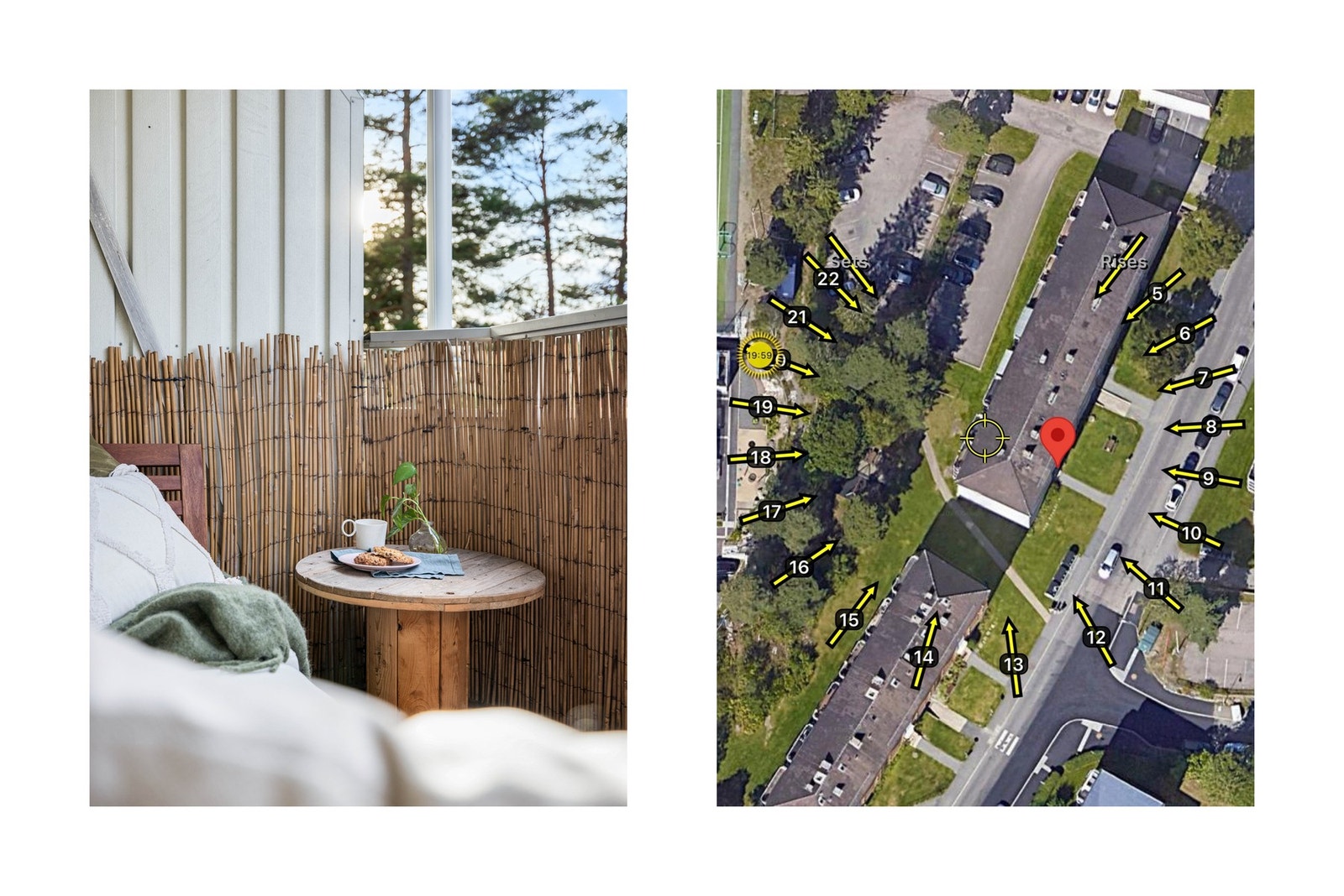 Solkart som viser solgangen i juni/juli Galleribilde