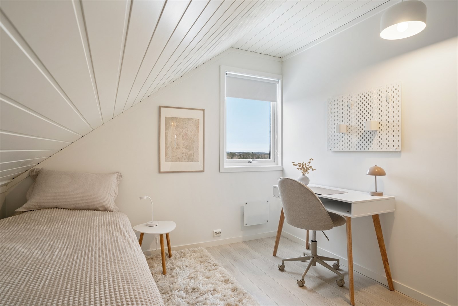 Alle rommene har skråtak. Galleribilde