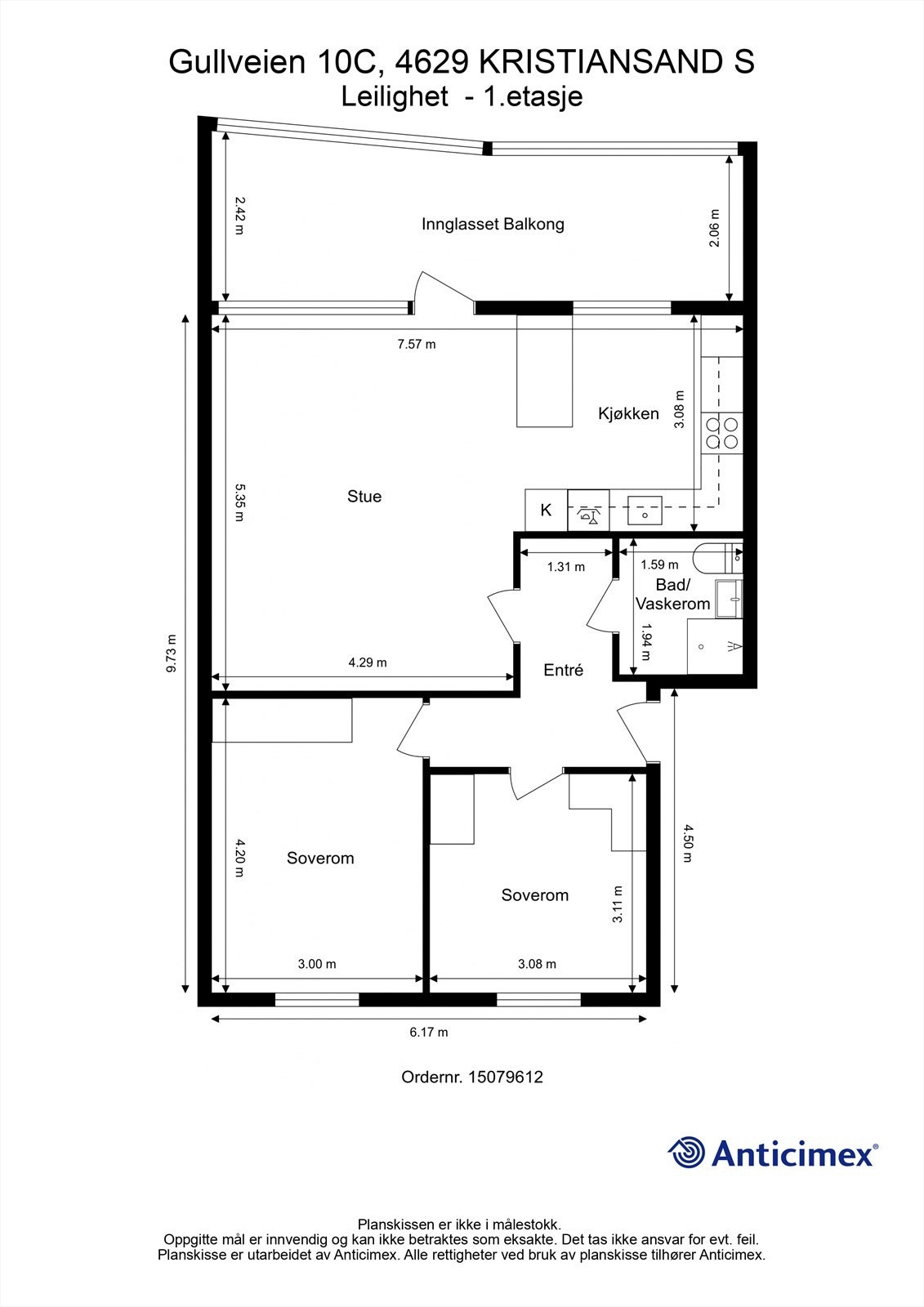 Plantegning Leilighet - 1.etasje Galleribilde
