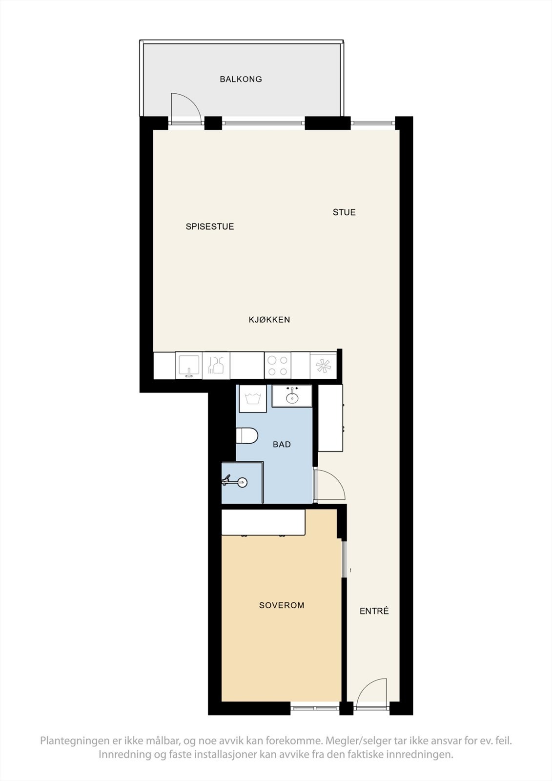 Plantegning av leiligheten som ligger i 2. etasje. Galleribilde