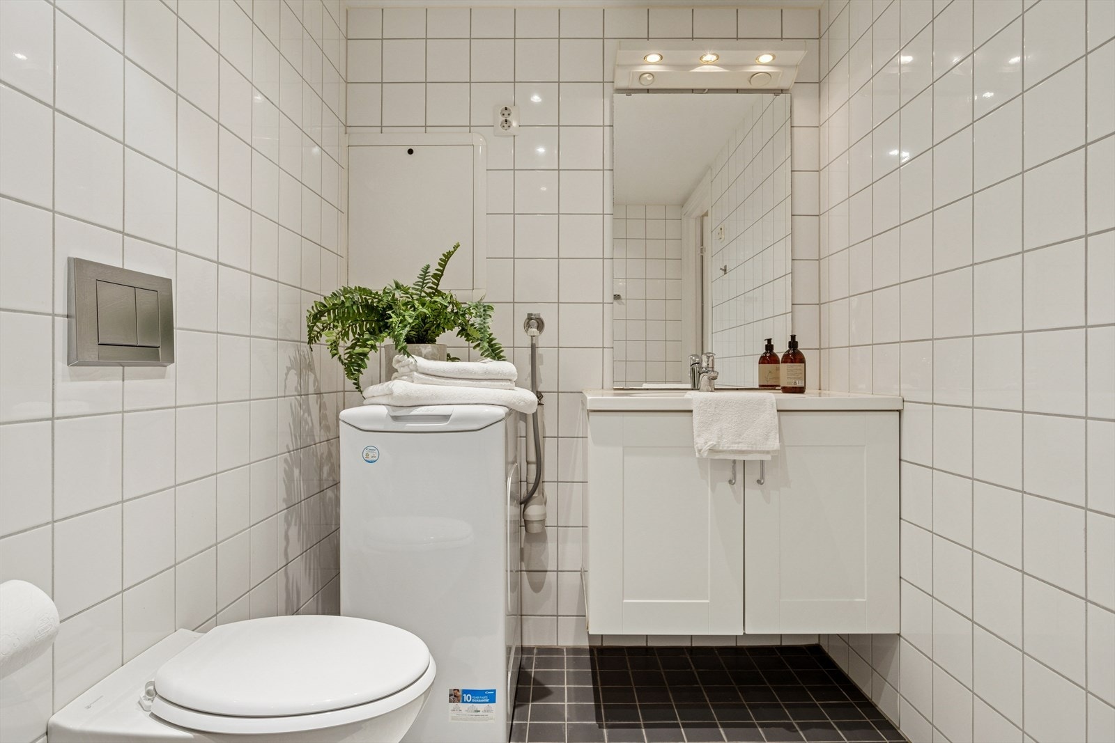 Det er også opplegg for vaskemaskin på badet. Galleribilde