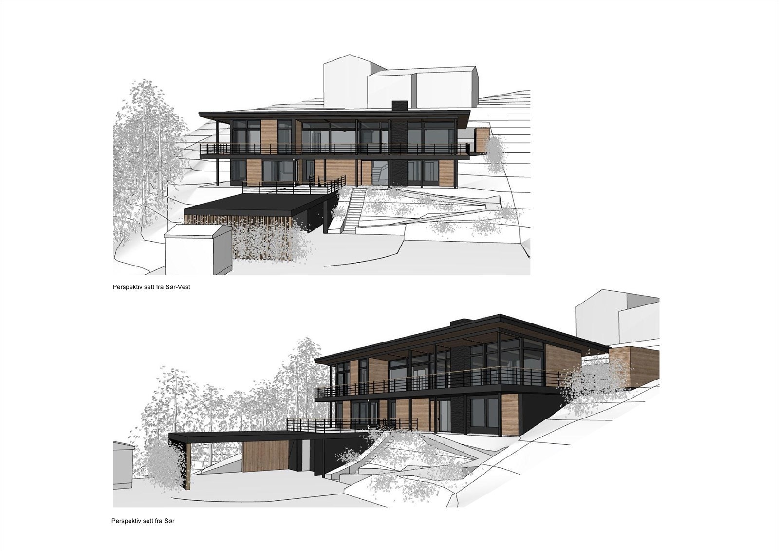 Tidligere arkitekt tegning, godkjent (2019) med utnyttelsesgrad på 24,35%. Galleribilde