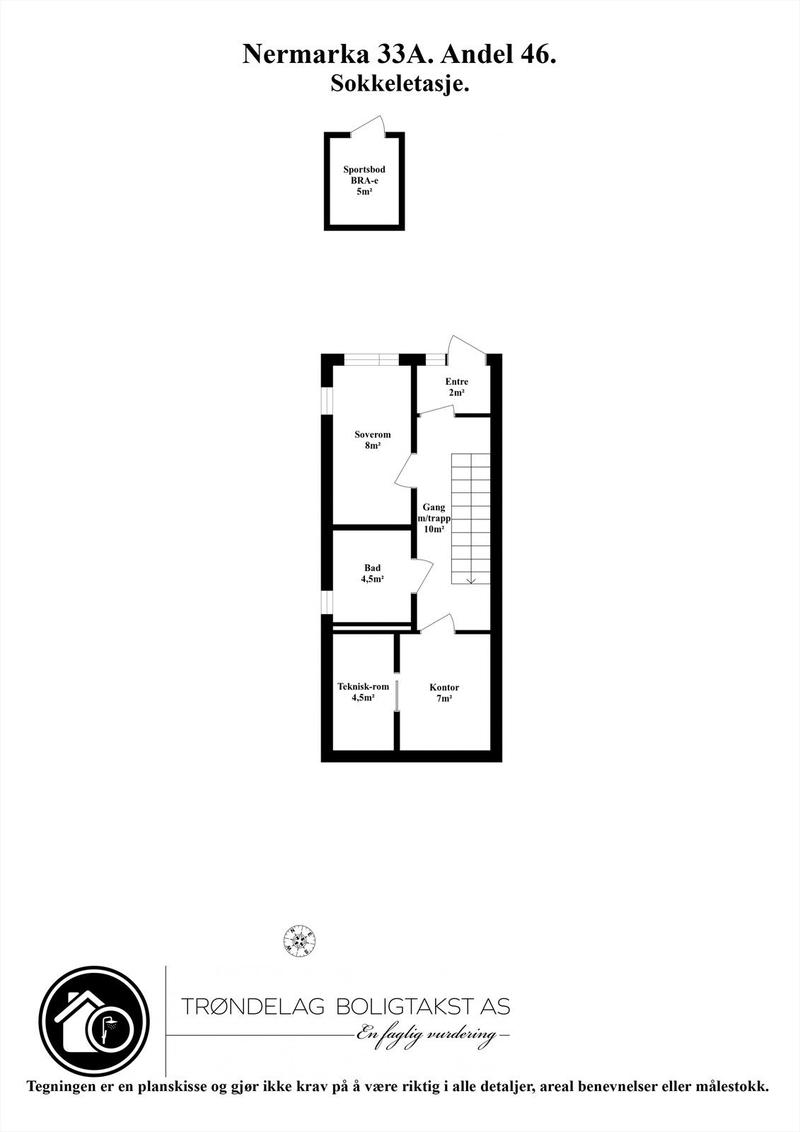 Planskisse for boligens underetasje. Galleribilde