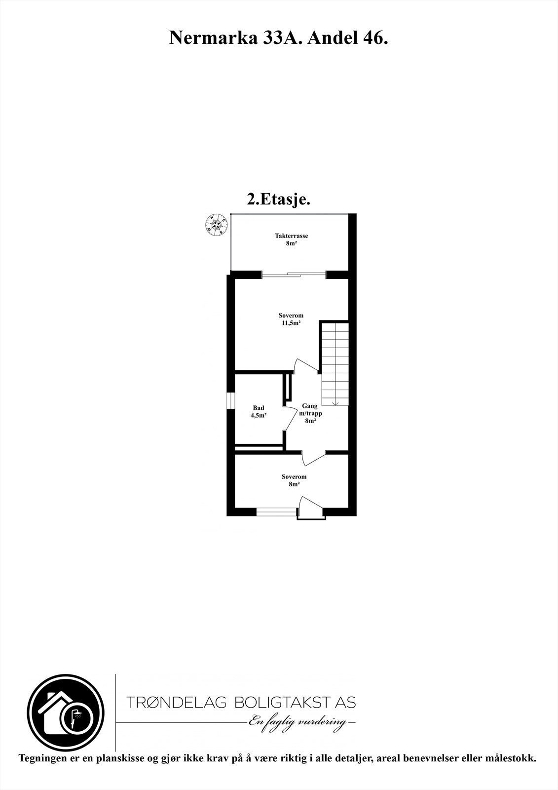 Planskisse for boligens 2. etasje. Galleribilde