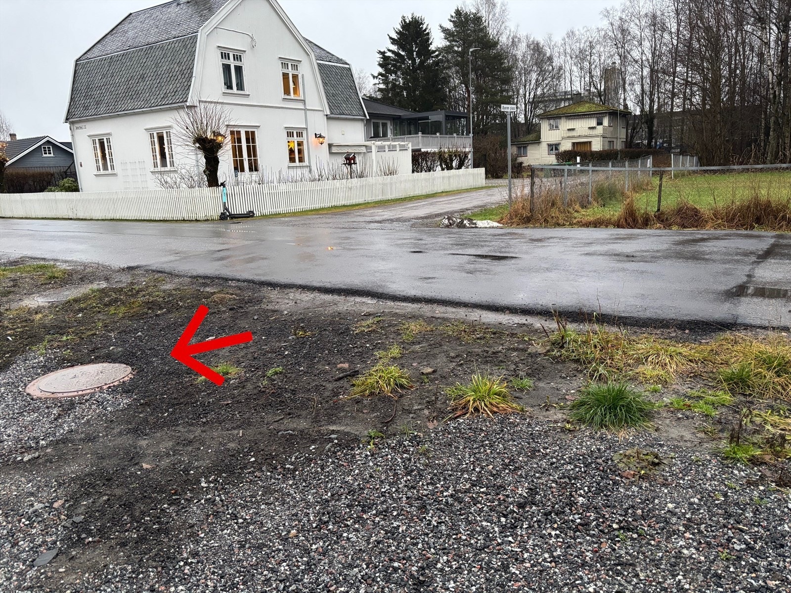 VA-tilkobling i kum ved tomtegrense Galleribilde