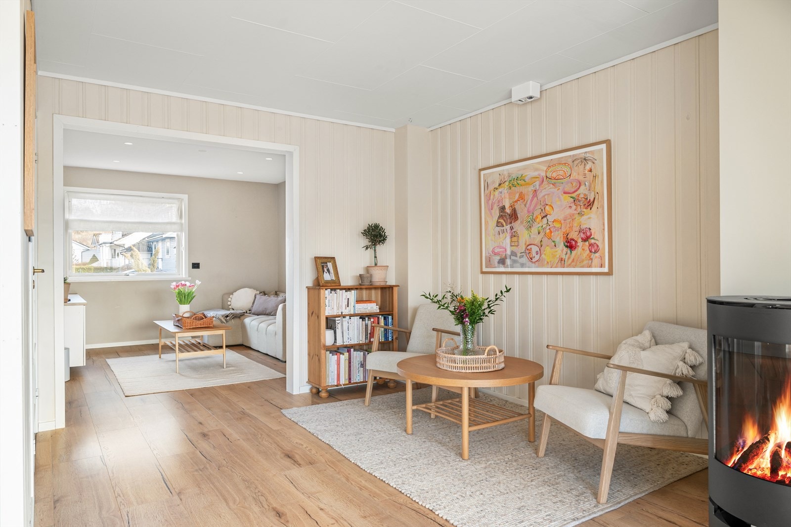 Stue med peis Galleribilde