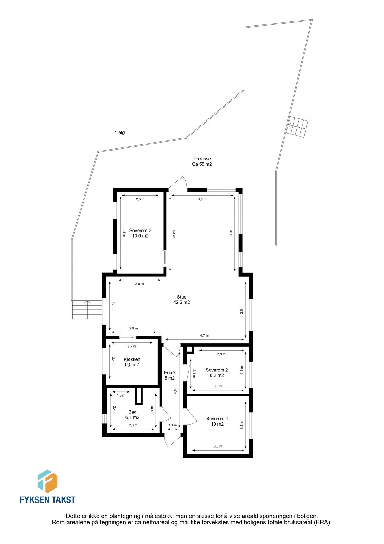 Målsatt planskisse. Galleribilde