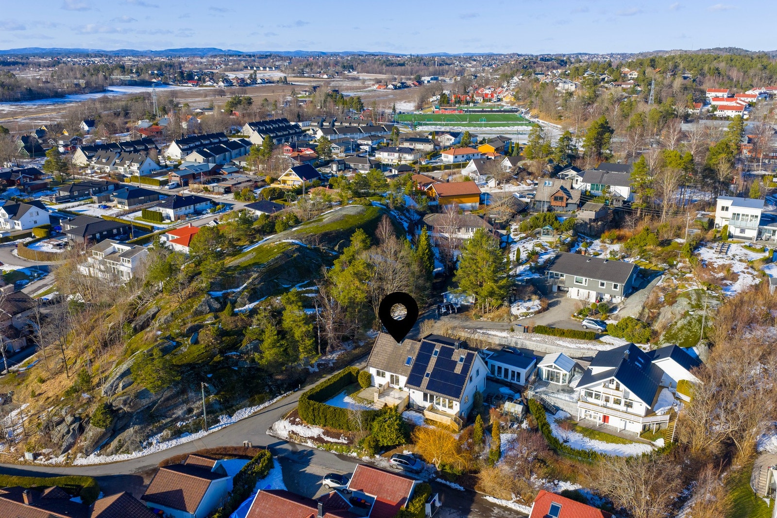 Dronebilde over Ranvik Galleribilde