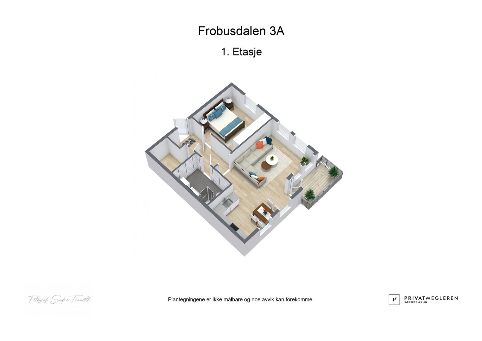 3d-tegning over leiligheten Galleribilde
