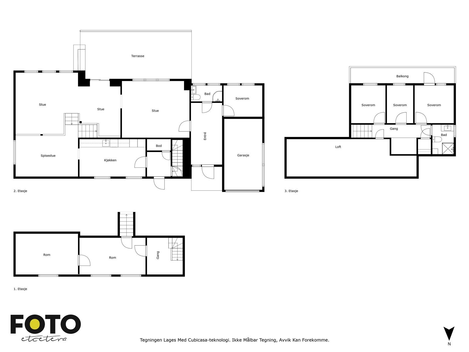 Prestegårdsveien 11 - Alle etasjer. Veiledende planskisse - ikke målbar Galleribilde