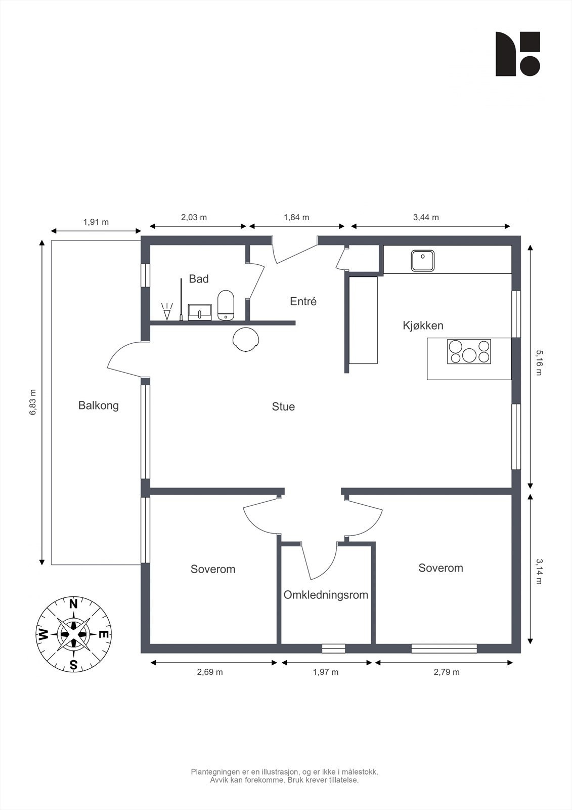 Ta en kikk på plantegningen før vi beveger oss videre inn i boligen. Galleribilde