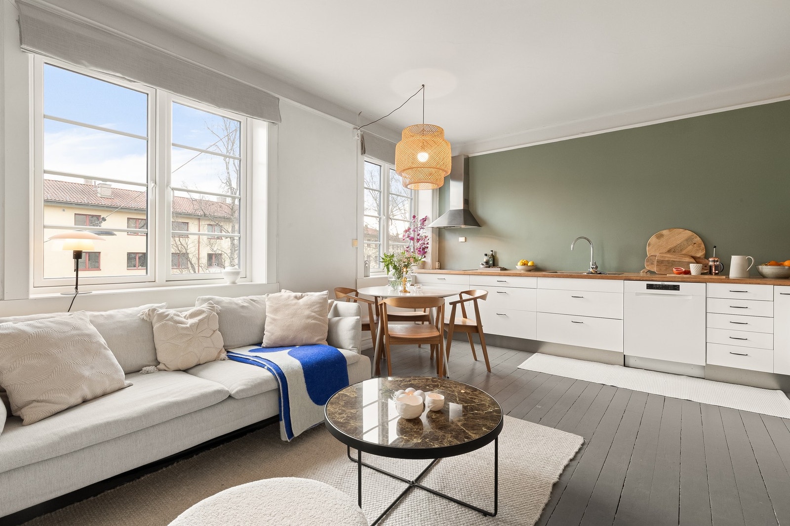 Stue og kjøkken ligger ut mot Colletts gate. Galleribilde