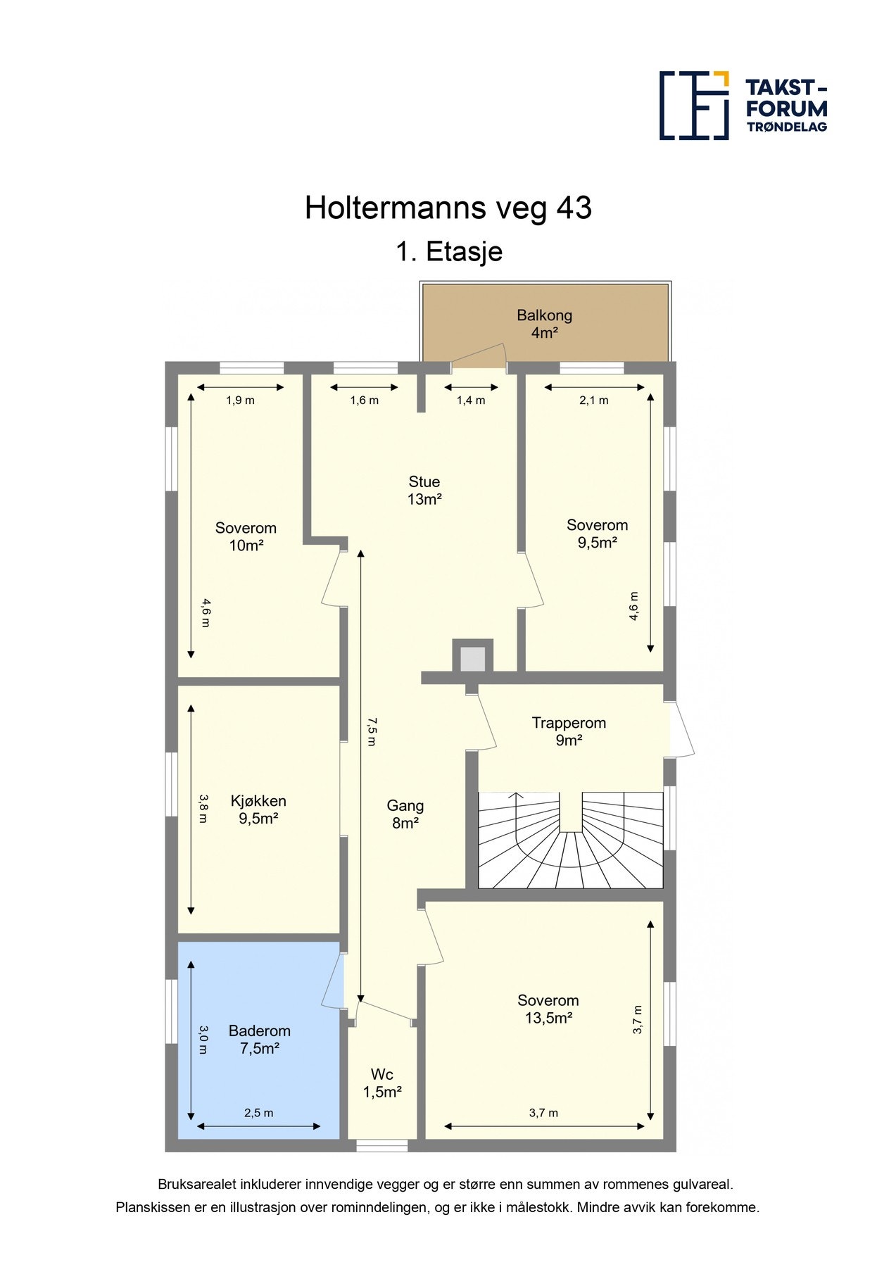 Planskisse 1. etasje. Galleribilde