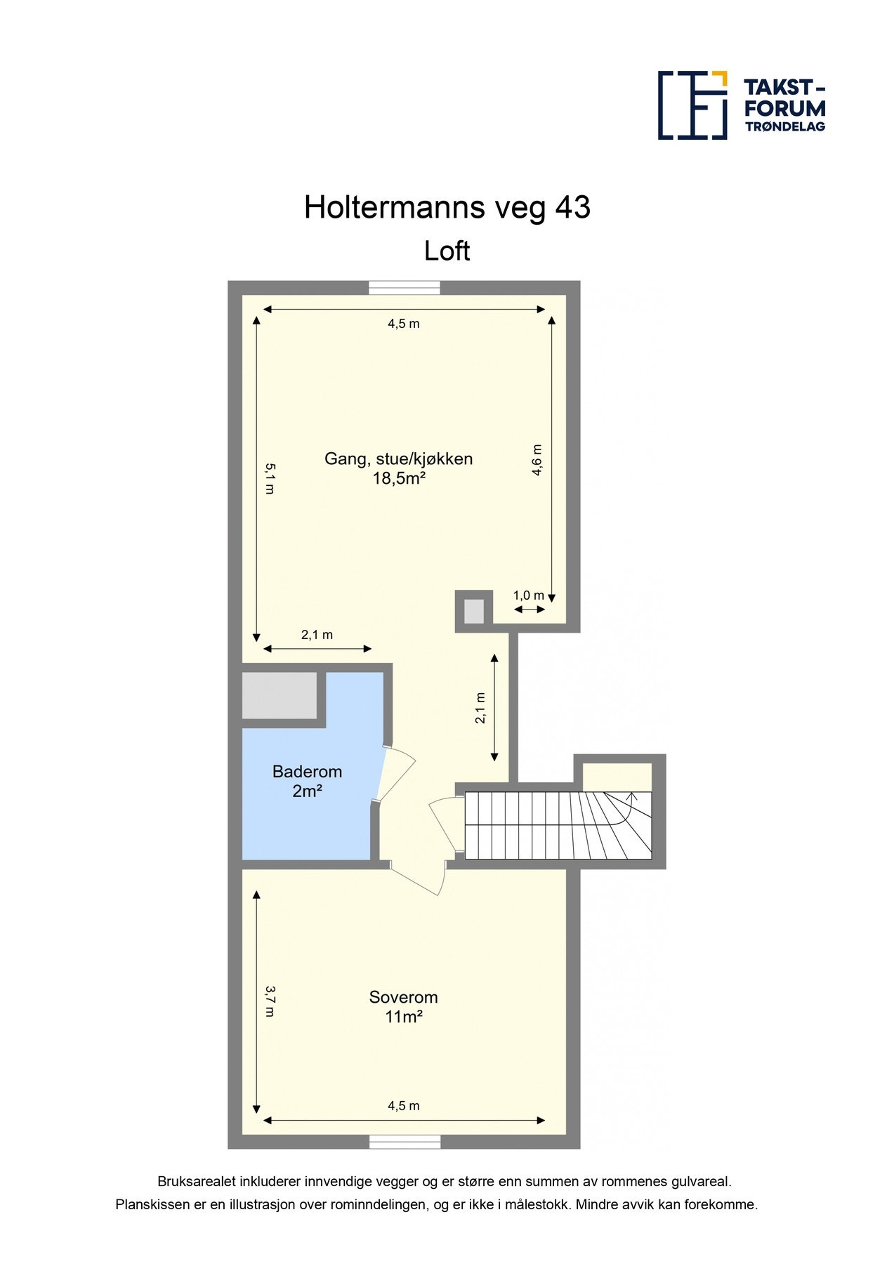 Planskisse loft. Galleribilde