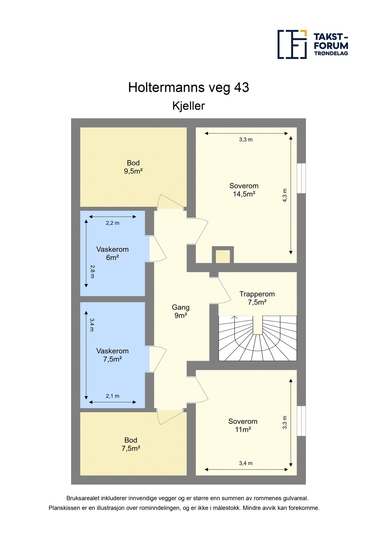 Planskisse kjeller. Galleribilde