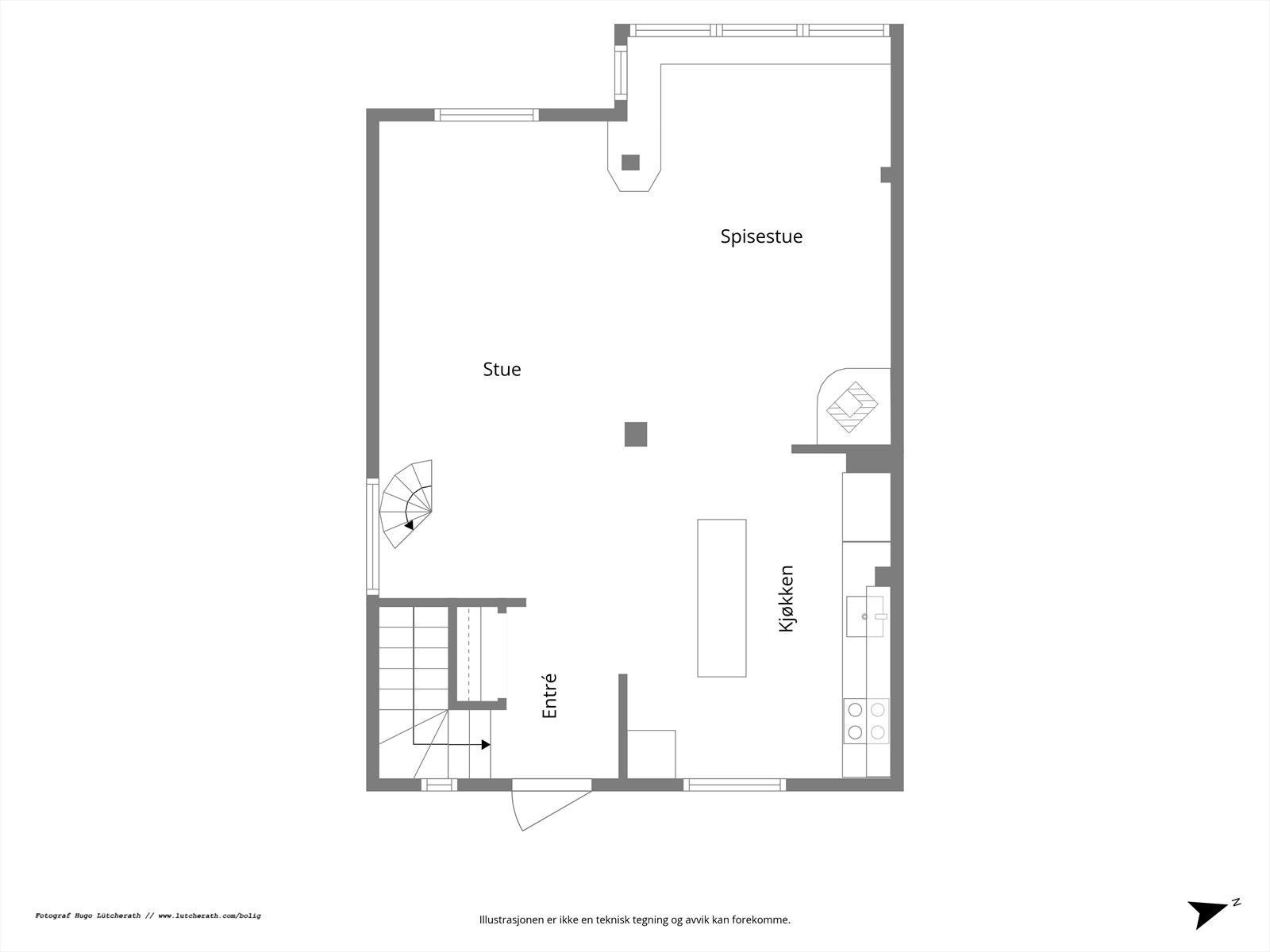 Planskisse 1. etasje Galleribilde