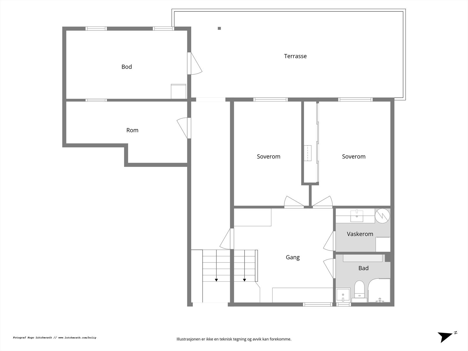 Planskisse U. etasje Galleribilde