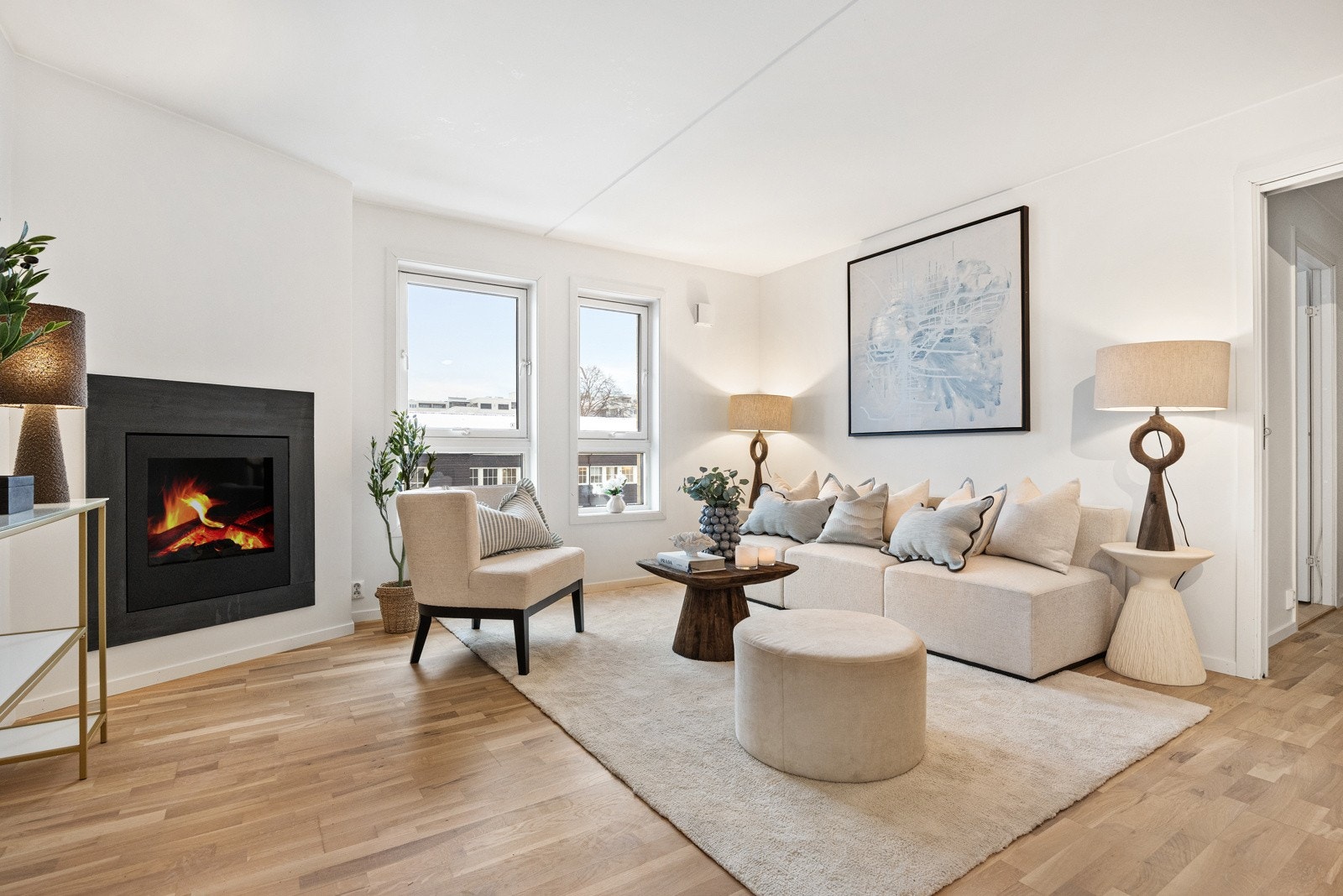 Gasspeis i stue med fjernkontroll Galleribilde