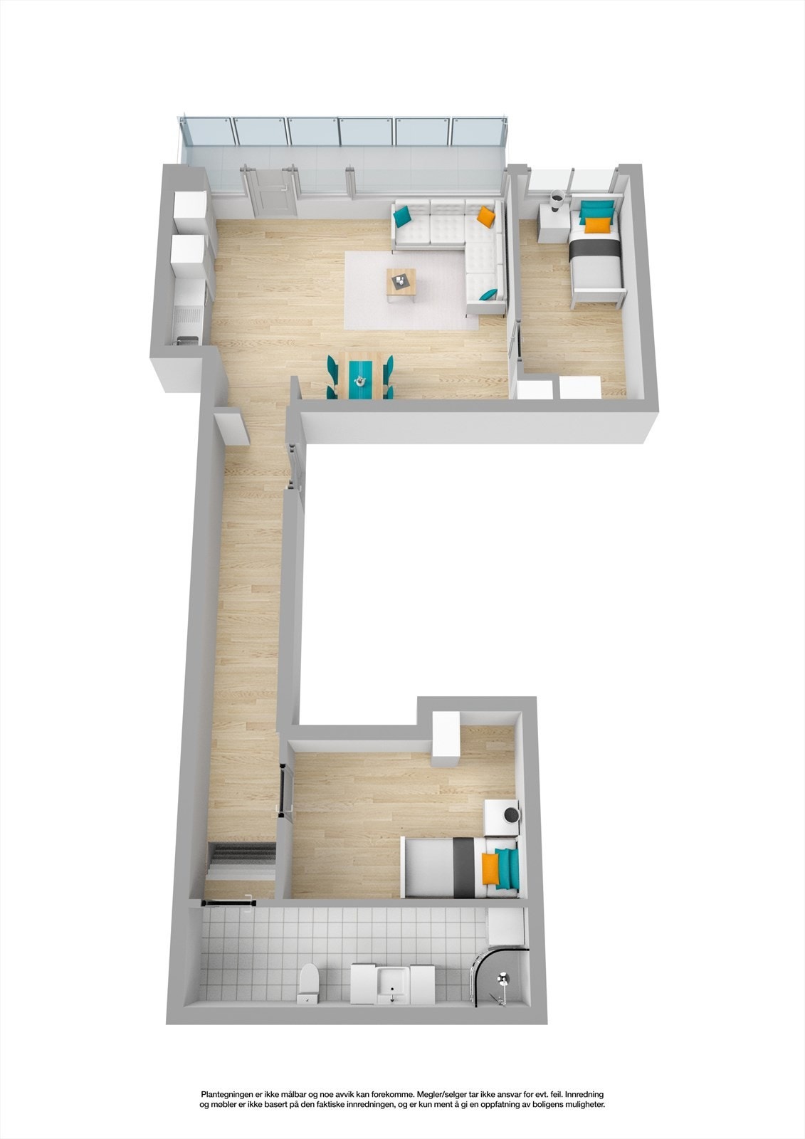 Leiligheten ligger i 2. etasje Galleribilde