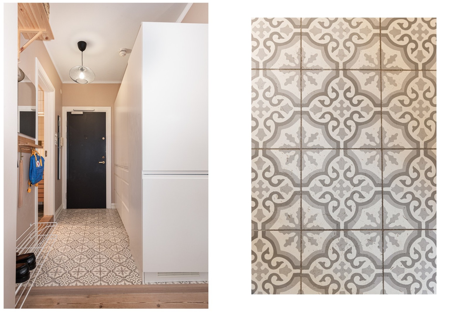 Entréen gir et godt førsteinntrykk av boligen - her har du gulvvarme. Galleribilde