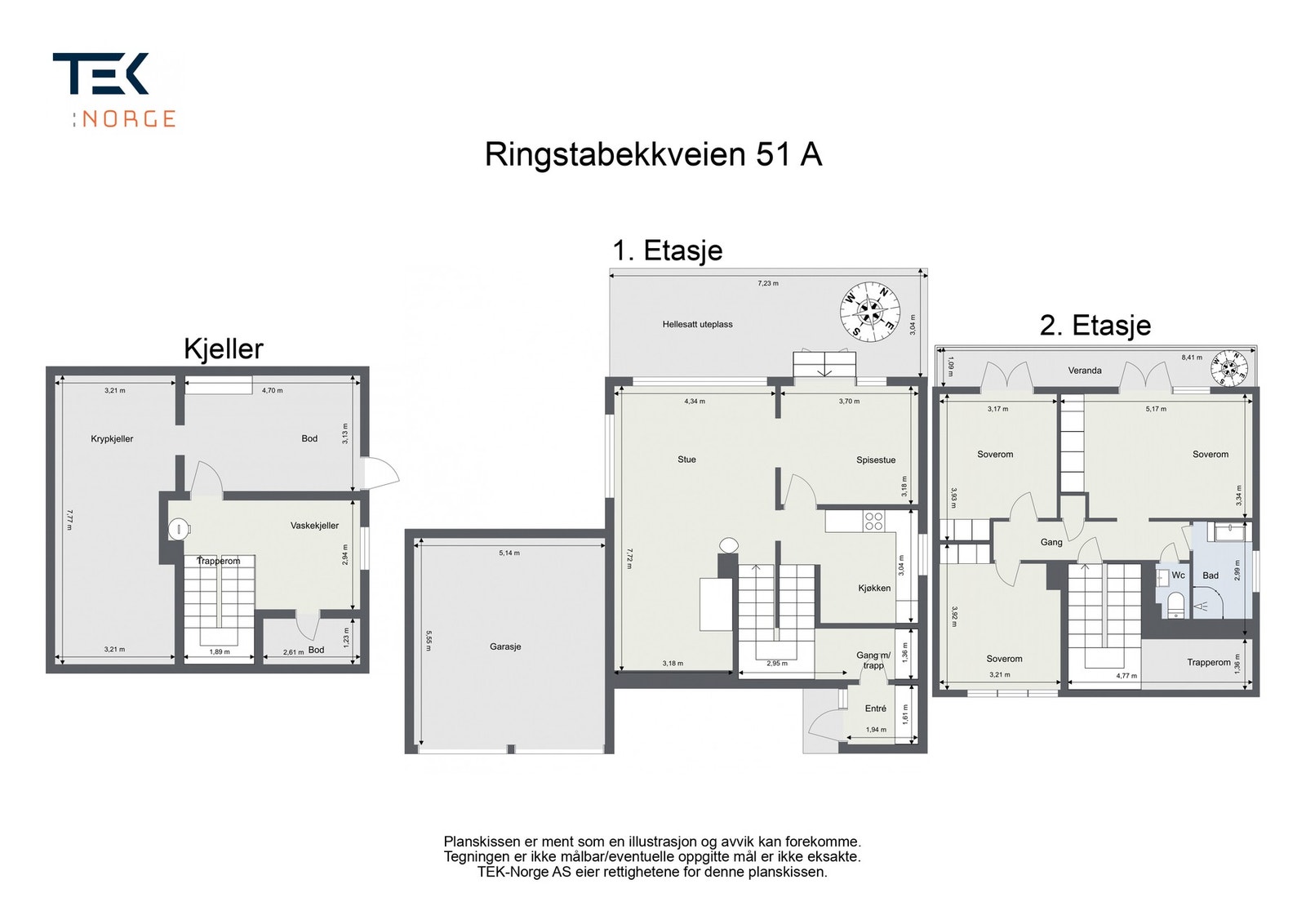 Plantegninger Ringstabekkveien 51A. Galleribilde