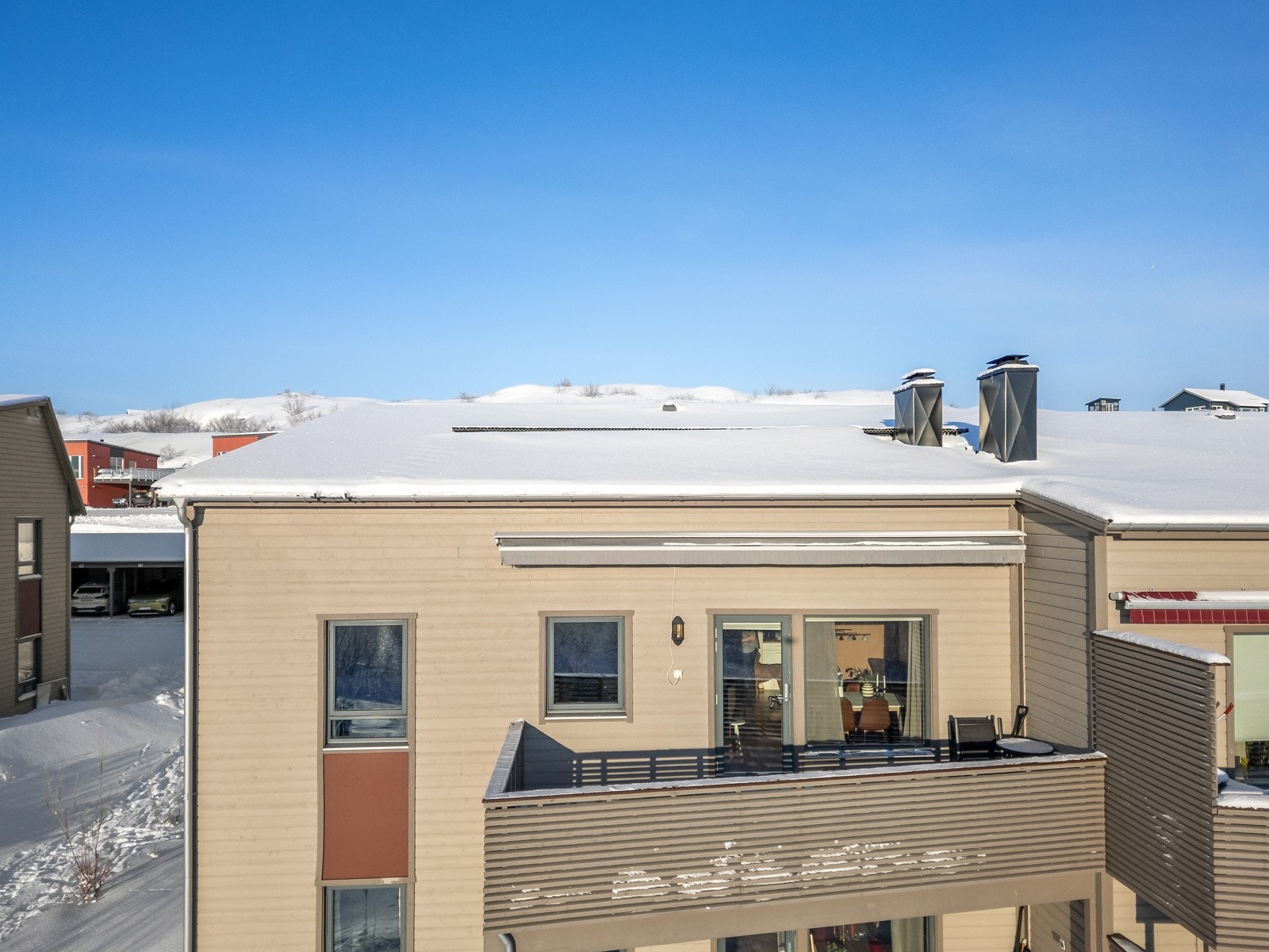 Det er gode solforhold på den romslige balkongen Galleribilde