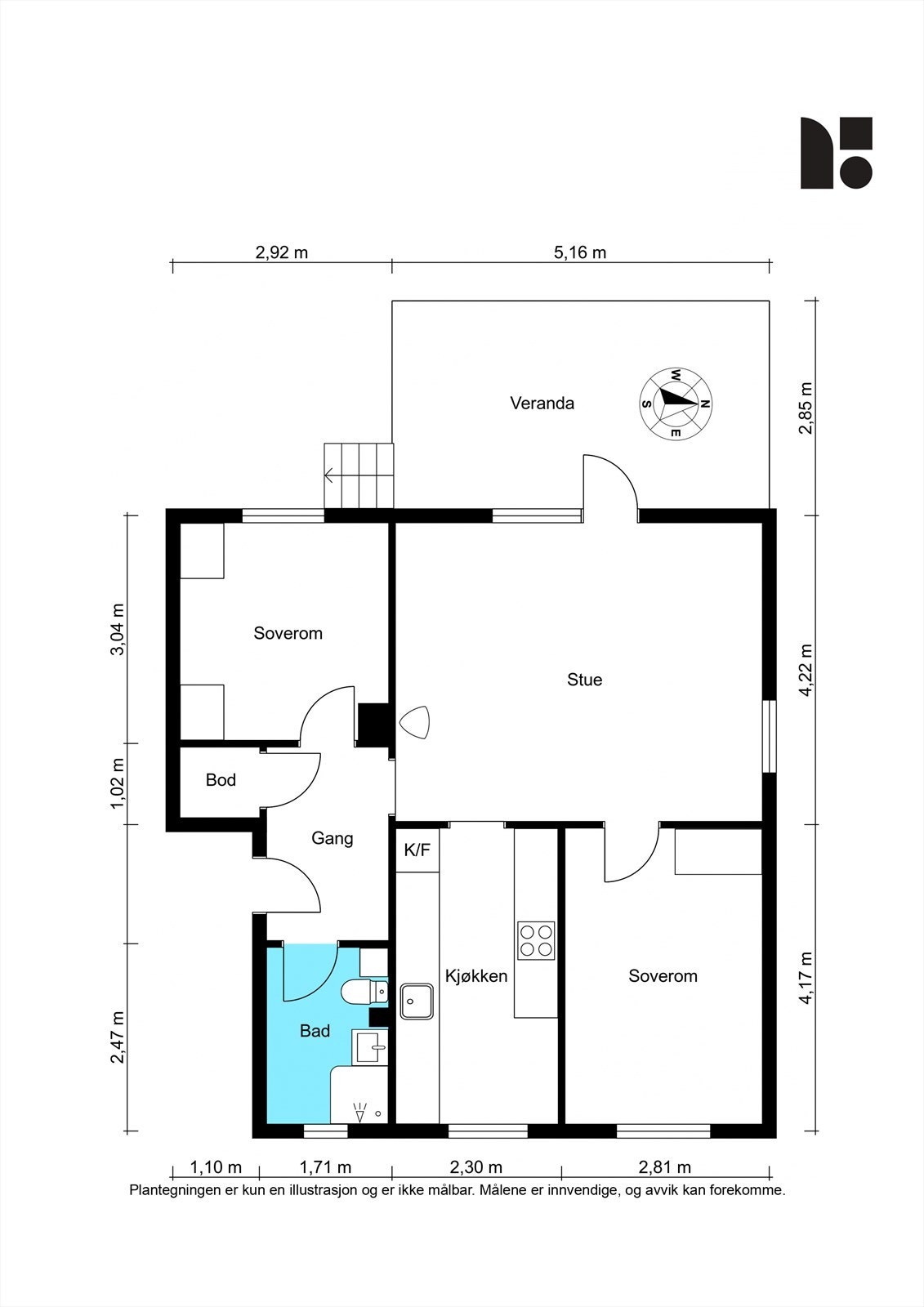 Ta en kikk på plantegningen før vi beveger oss videre inn i boligen. Galleribilde
