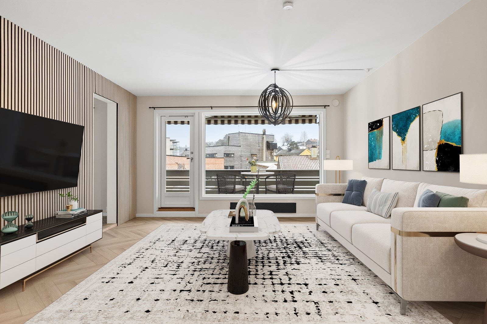 Fotograf: Paul Skahjem Thürmer. Leiligheten er digitalt stylet Galleribilde