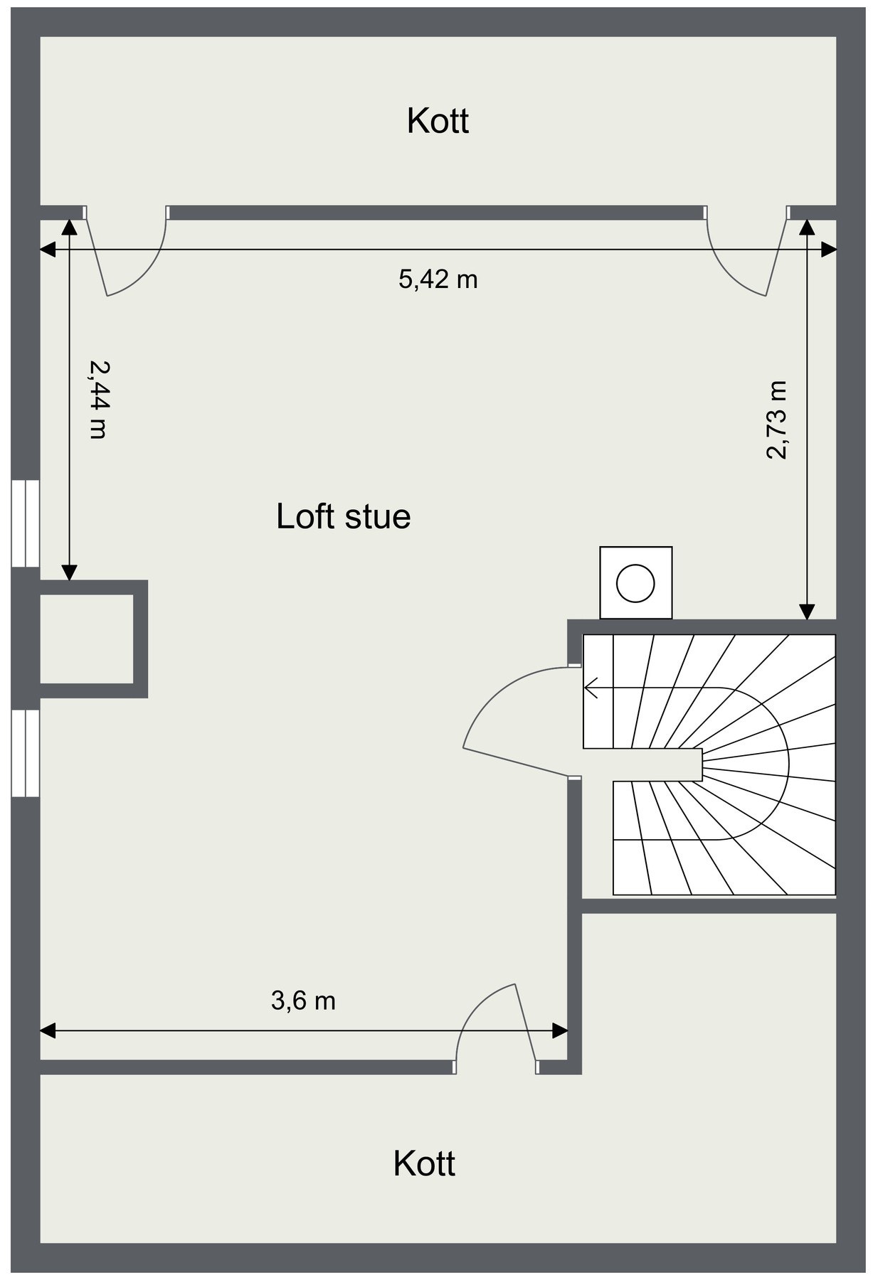 Plantegning loft. Galleribilde