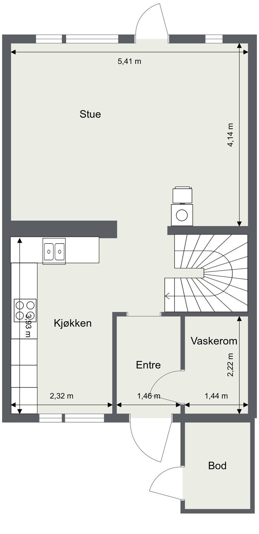 Plantegning første etasje. Galleribilde