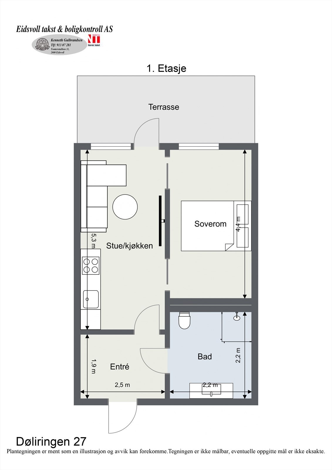 Plantegningen er ment som en illustrasjon. Galleribilde