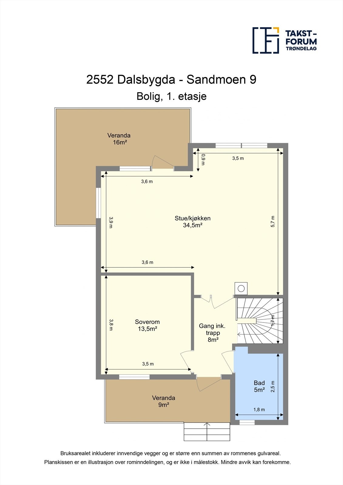 Planskisse 1. etasje. Galleribilde