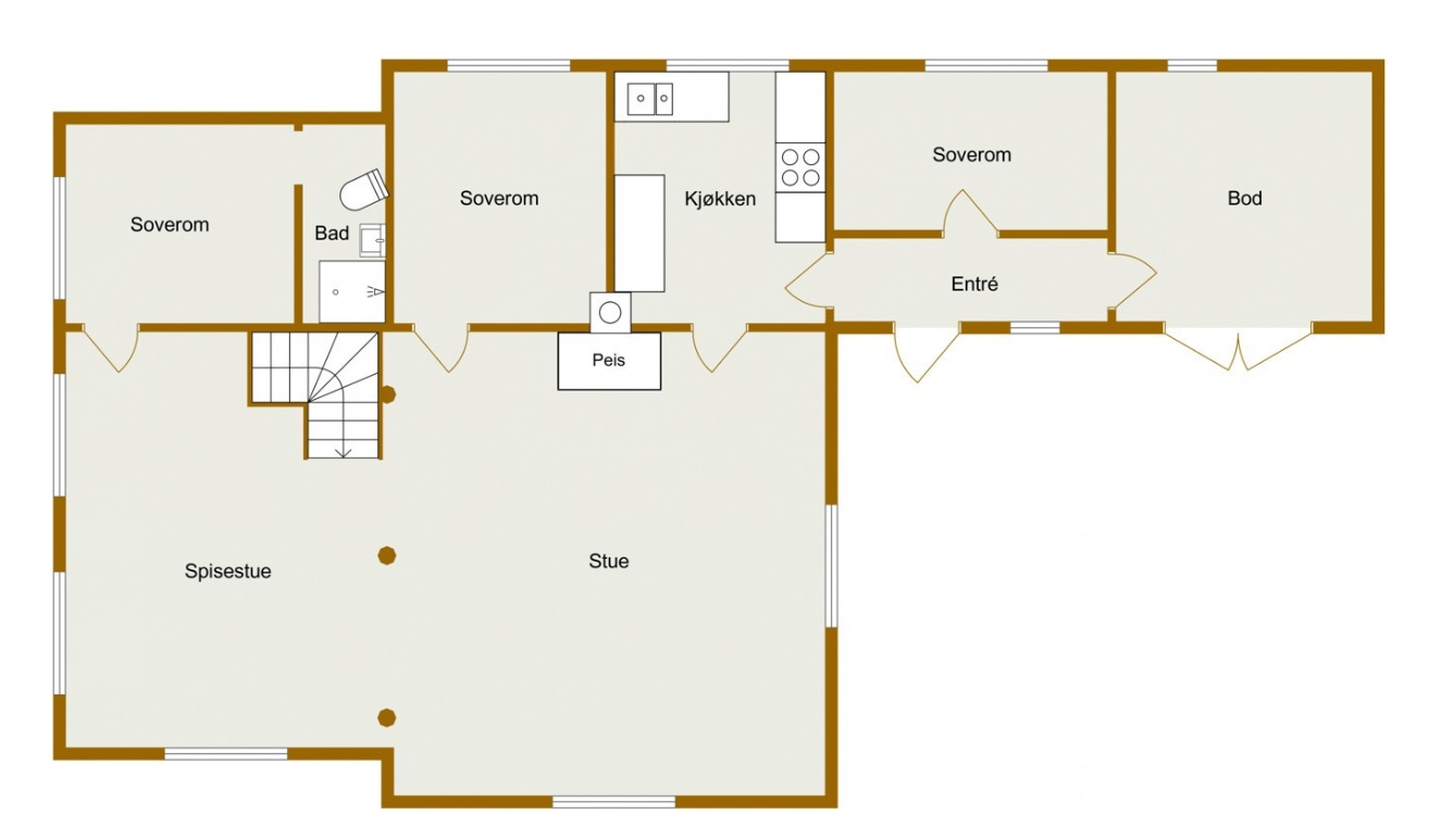 Plantegning 1.etg Galleribilde