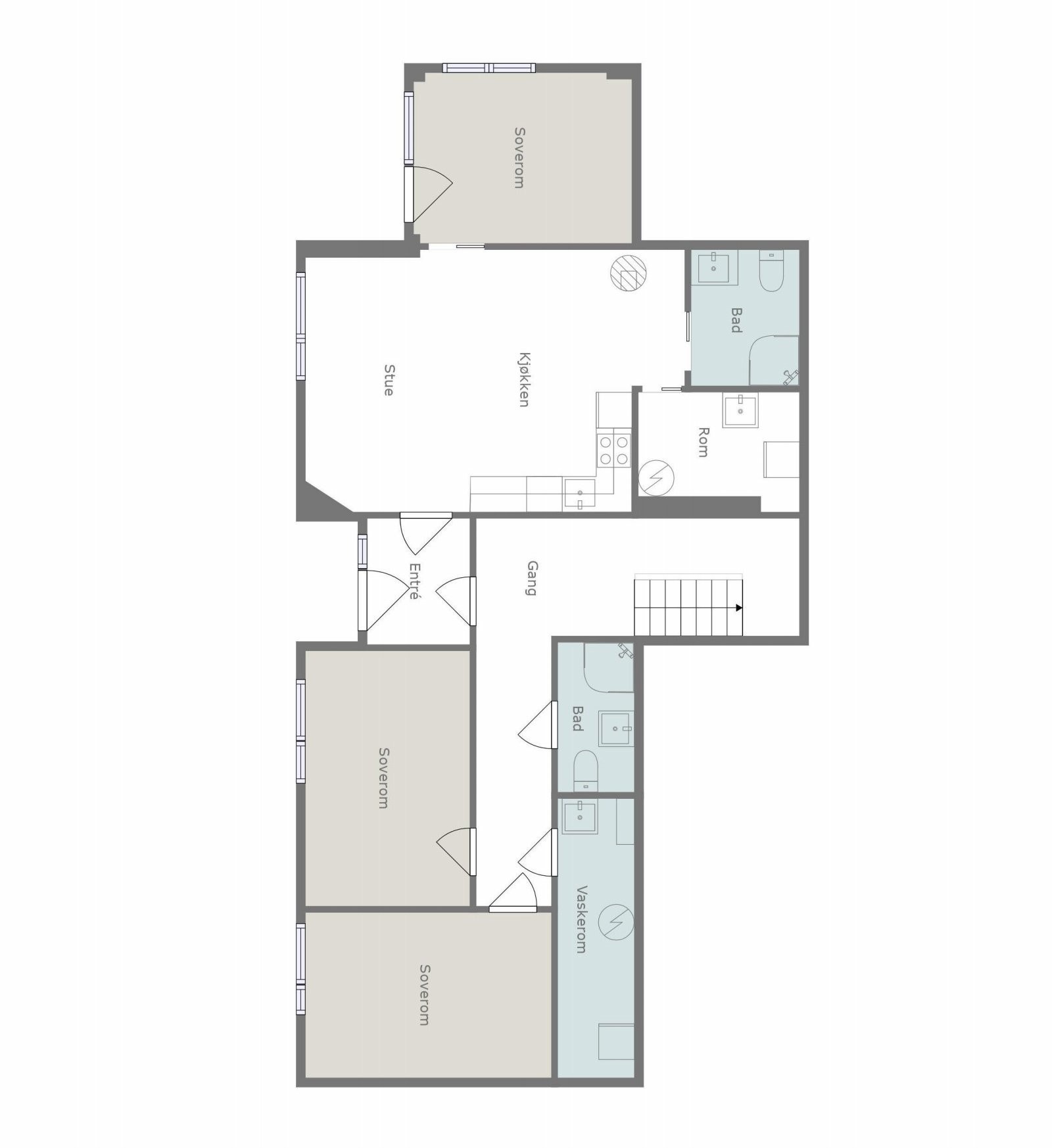Plantegning underetasje Galleribilde