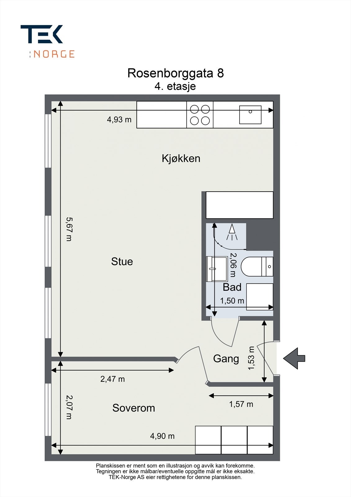 Plantegning 4. etasje. Galleribilde