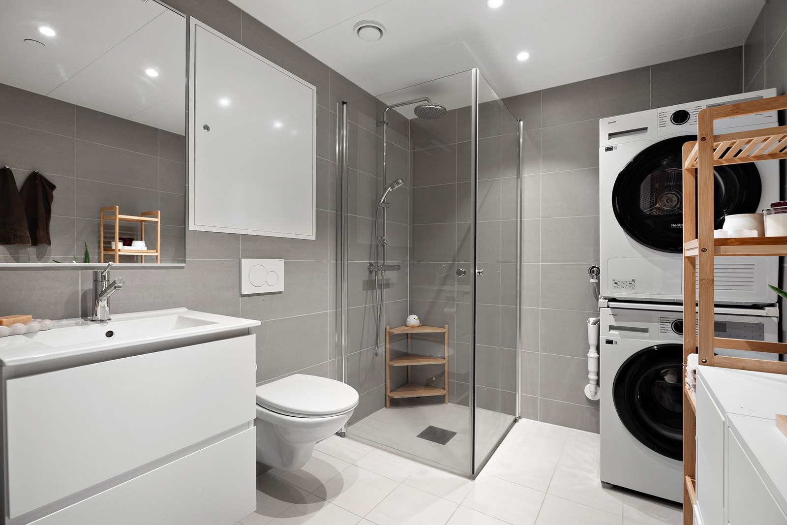 Flislagt bad/wc med vannbåren gulvvarme. Galleribilde