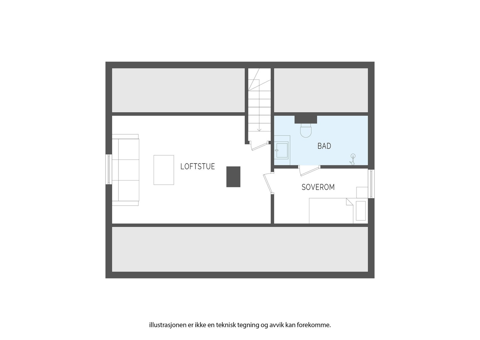 Plantegning loft. Galleribilde