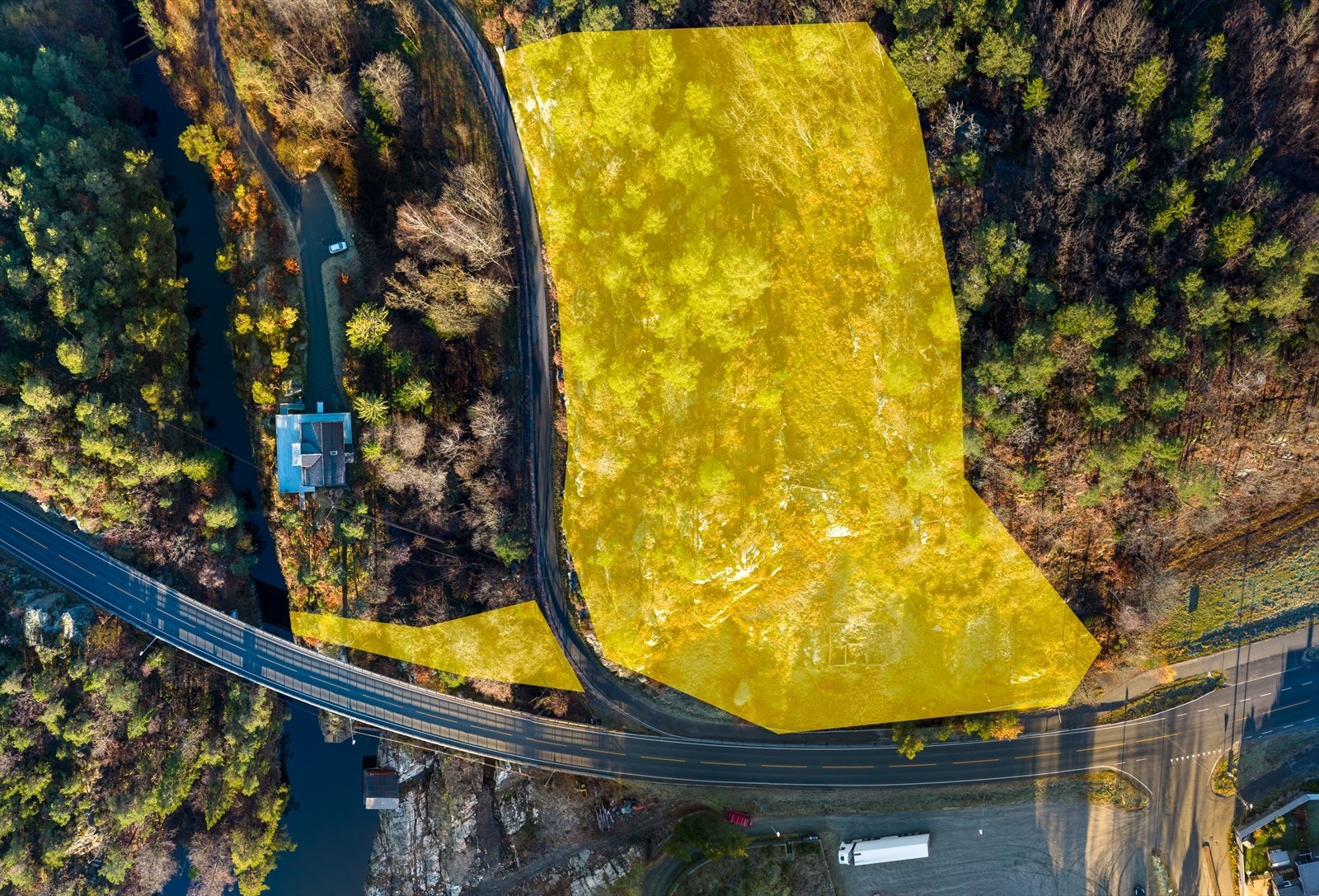 Tomte riss i fuglesperspektiv Galleribilde