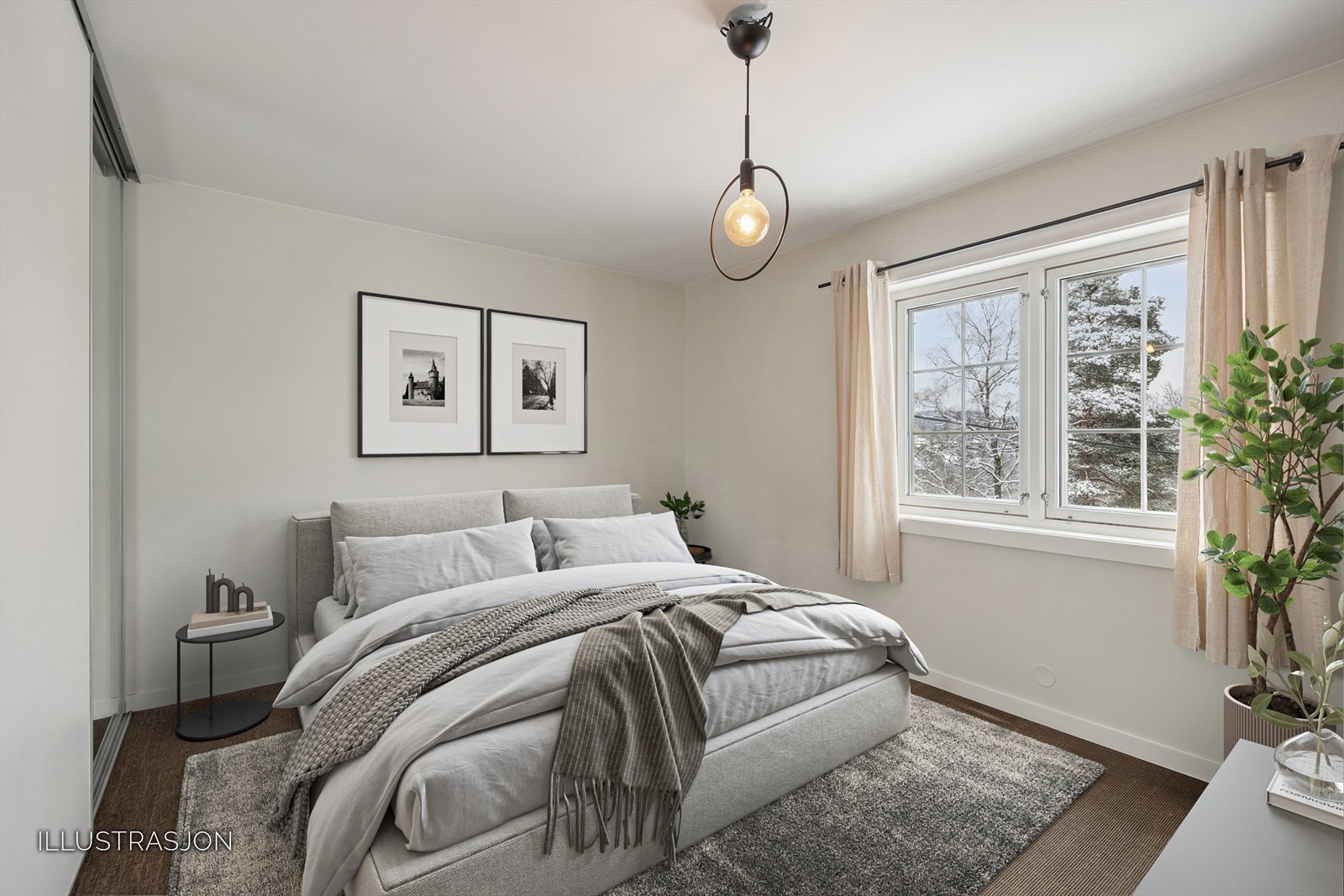 Boligen har tre gode soverom med plass til stor seng og ønsket oppbevaringsløsning. Alle soverommene ligger samlet i boligens 2. etasje. Galleribilde