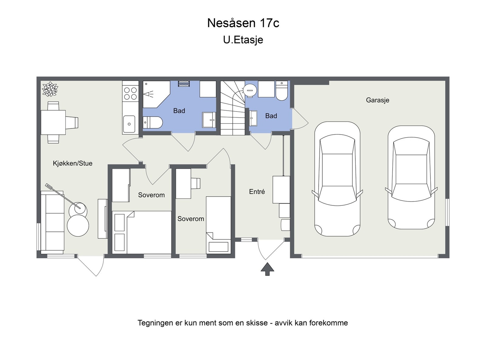 Plantegning 1. etasje Galleribilde