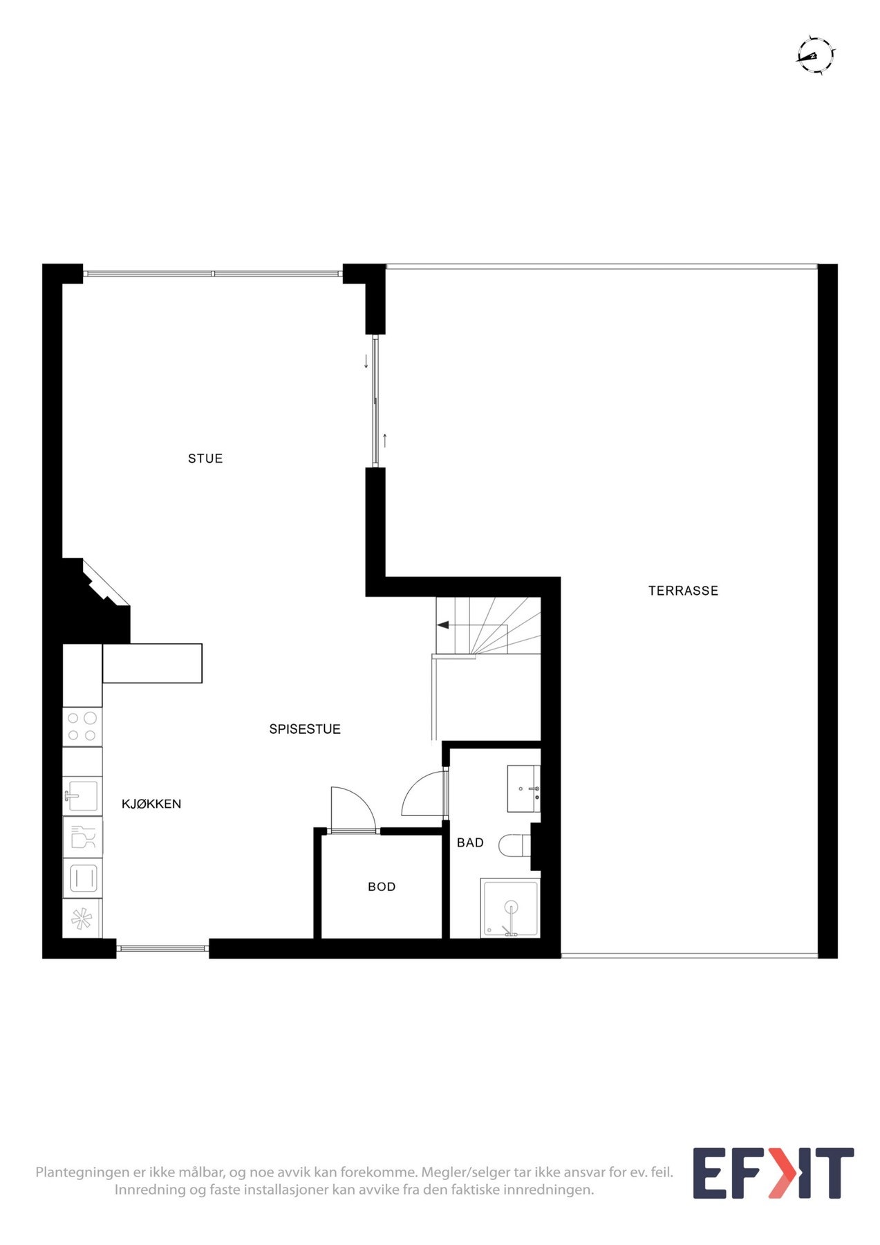 Vi starter med å se på boligens 2. etasje. Galleribilde