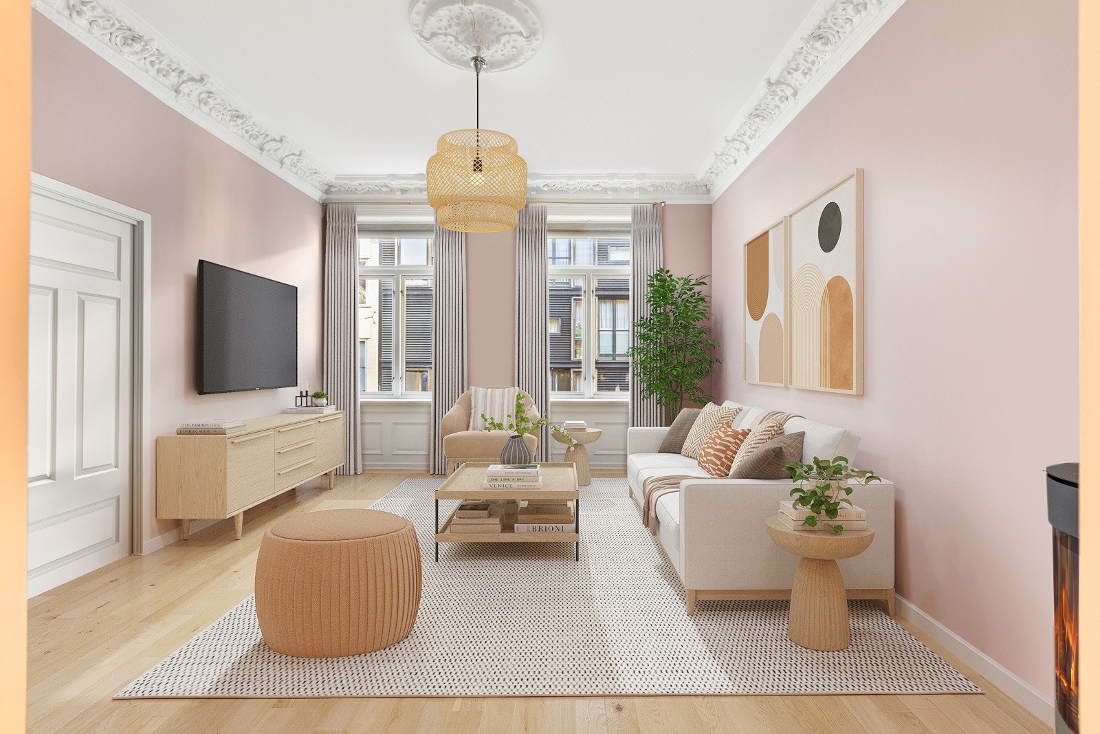 En vakker klassisk 5-roms med 2 stuer, 3 soverom, nyere flislagt bad og stort spisekjøkken. Bildet er en illustrasjon. Velkommen på visning! Galleribilde