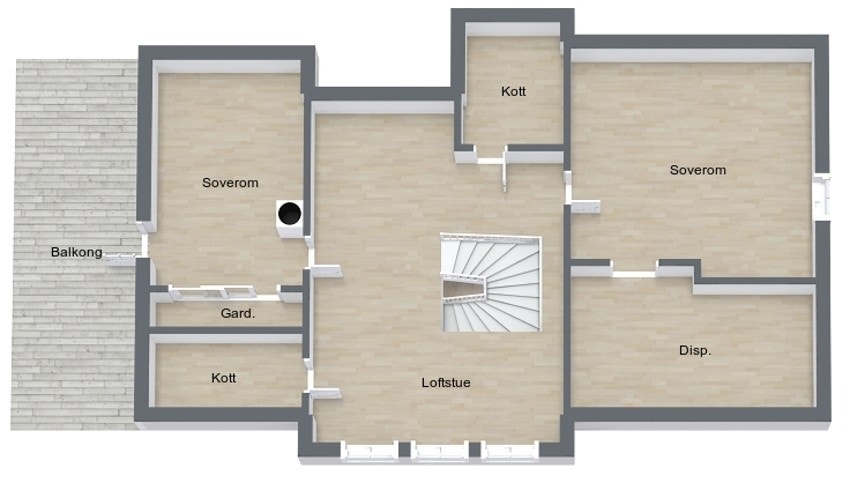 Plantegning 2. etasje Galleribilde