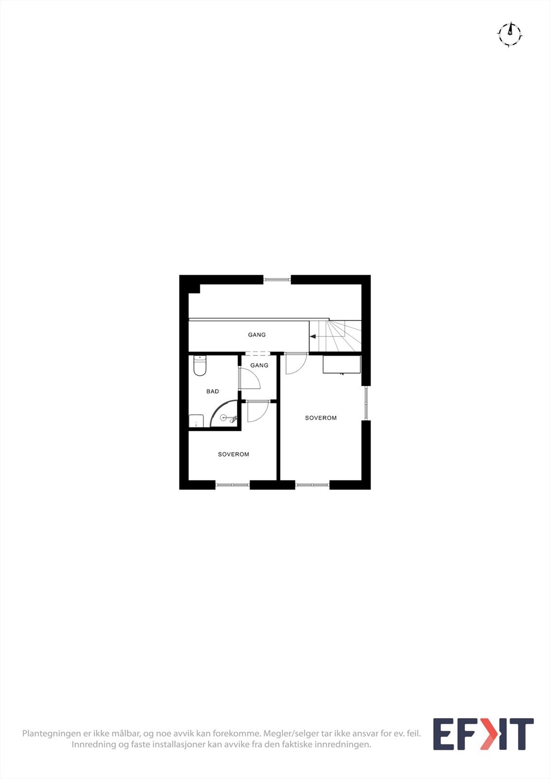 Andre etasje er en fin avdeling med to soverom og bad tilknyttet det ene soverommet. Galleribilde