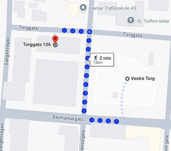 Avstand til Vestre Torg (parkering etter avtale med Hamar kommune) Galleribilde
