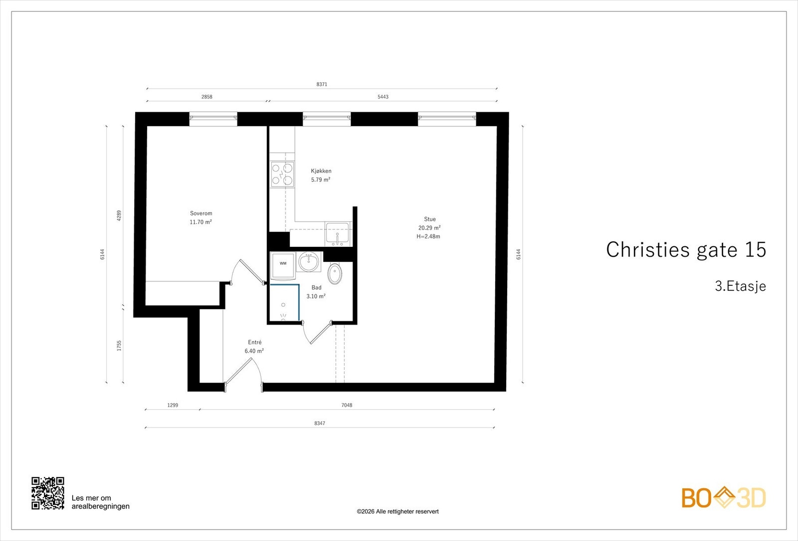 Plantegning 3. etasje Galleribilde